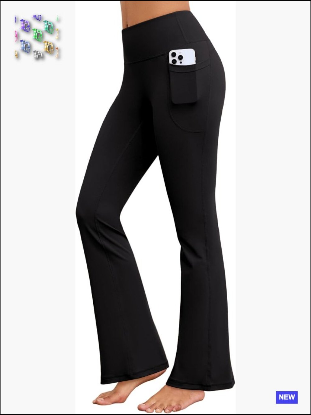 Flare Yoga Pants Wide Leg Tummy Control High Waist Workout Leggings Pockets